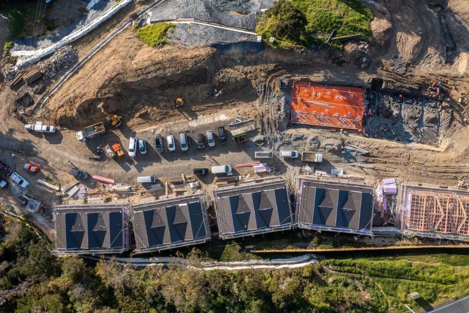 Glenvar Road aged care development in Long Bay, Auckland - roof and site works