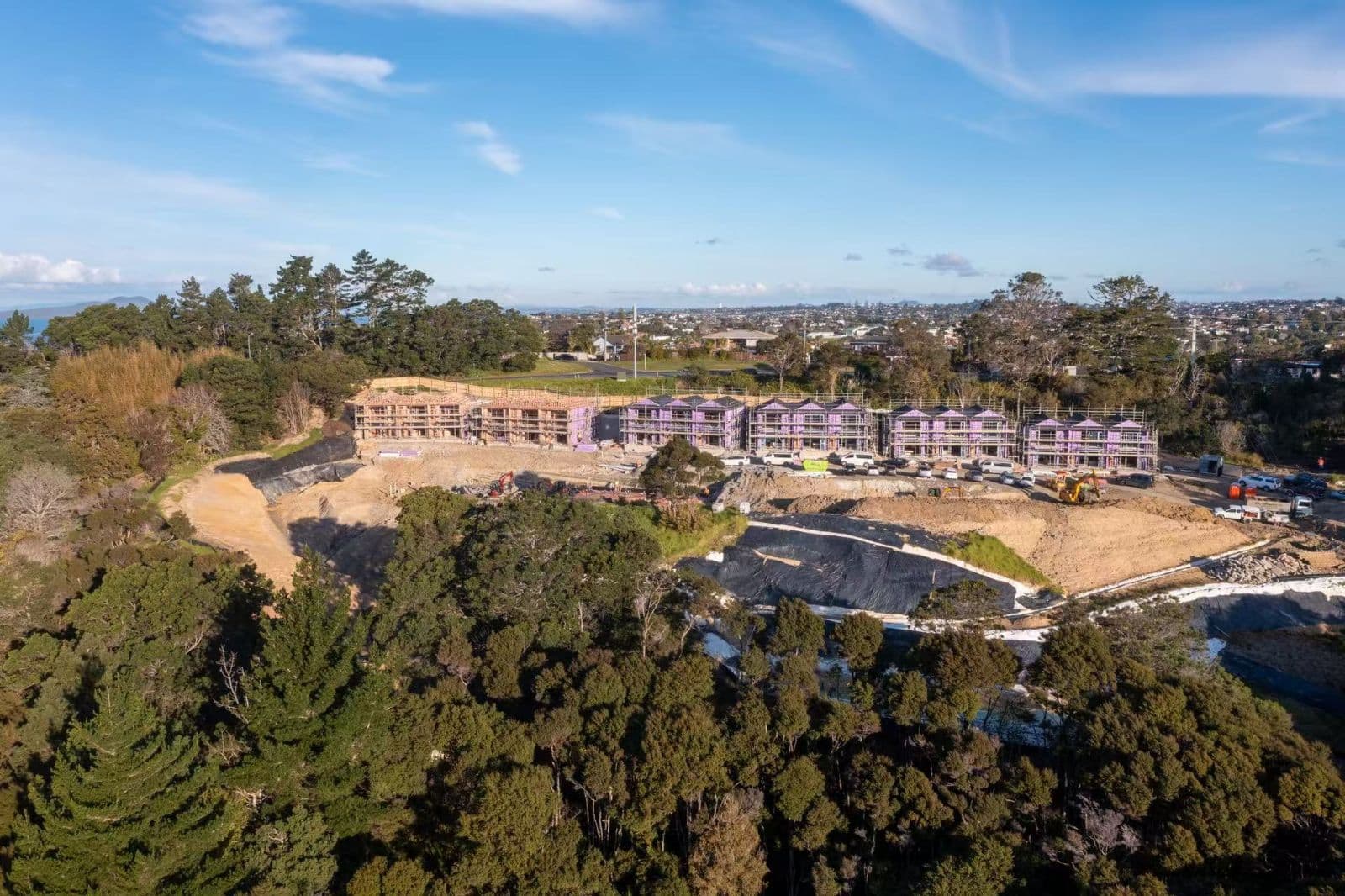 Glenvar Road aged care development in Long Bay, Auckland - full site frontage