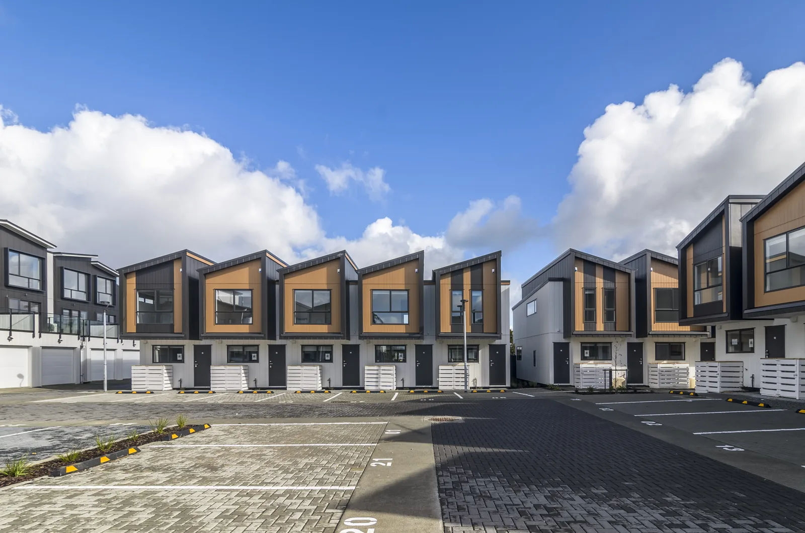 Sturges Road townhouses in Henderson, Auckland — exterior view